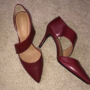 Calvin Klein deep red/burgundy heel-NEVER WORN